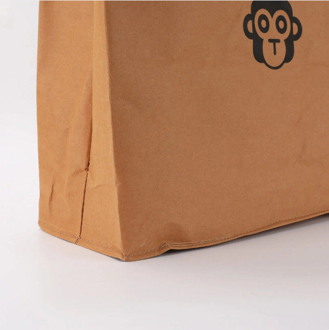High Quality Reusable Custom Logo Print Waterproof Washable Plain Brown Kraft DuPont Tyvek Paper Packaging